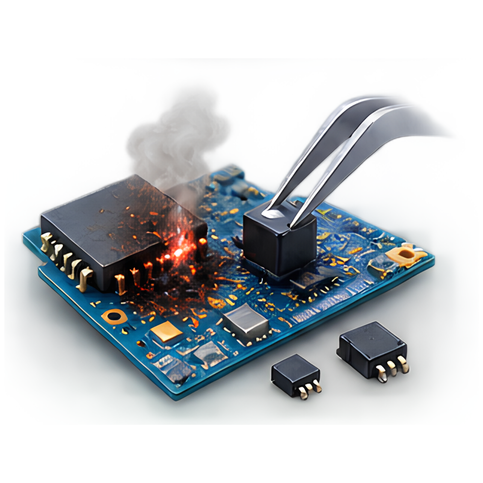 Burnt Components on Motherboard